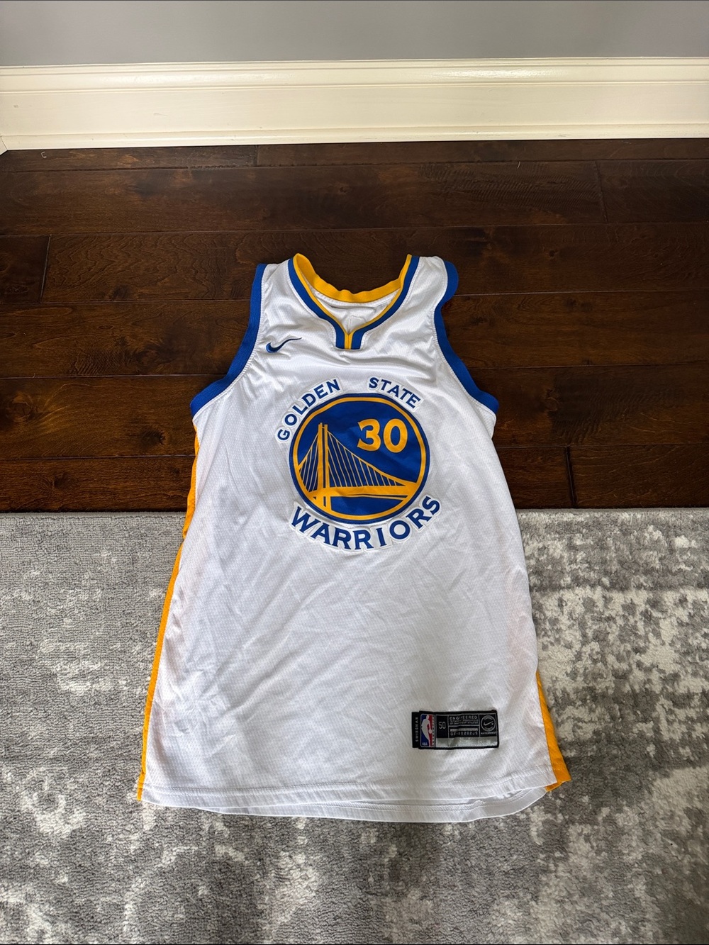 Nike Golden State Warriors White, Blue & Yellow Jersey #30